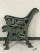 A pair of cast iron bench ends