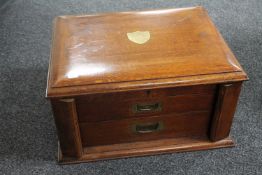 An Edwardian oak cutlery canteen (empty)