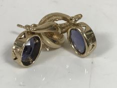 A pair of 9ct gold iolite earrings CONDITION REPORT: 3.