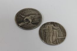 Two early twentieth century German coins / tokens - 1936 Olympics and the reincorporation of the