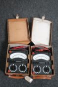 Two leather cased Avo meters