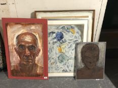 Donald James White : Still life of fruit and a glass decanter, oil on board, dated '65,