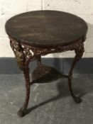 A cast iron Britannia bar table