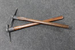 Two vintage pick axes