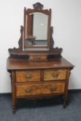 A Victorian mahogany and walnut dressing chest