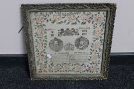 A antique gilt framed handkerchief 