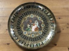 A Victorian cigar wrapper decorated shallow dish