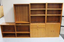 A 20th century Danish teak six piece modular unit