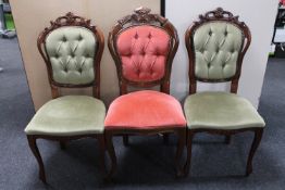 Three Italian style dining chairs