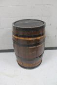 An oak coopered barrel