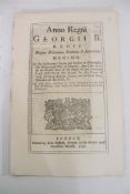 A George II act dated 1737 relating to the gaol courtroom and justices in the county of Bucks