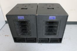 A pair of American Audio PA speakers