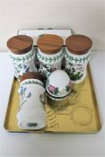 Three Portmeirion Botanical Garden spice pots,
