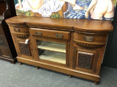 An Edwardian mahogany sideboard,
