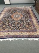 A Kachmar carpet, on blue ground,