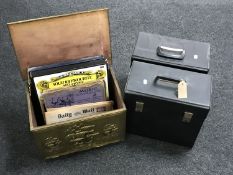 Two cases of assorted LP's, musicals and world music,