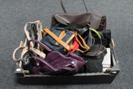 A box of a quantity of assorted lady's hand bags
