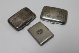 A silver cigarette case Birmingham 1908,
