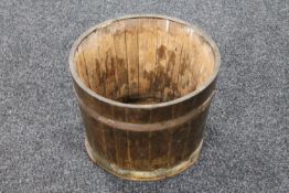 An oak coopered planter