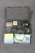 A cased Daiwa Executive travel pack fishing set together with a two fishing reels in box and a