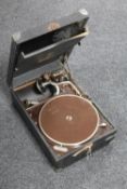 An HMV table top record player