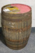 An oak coopered whisky barrel
