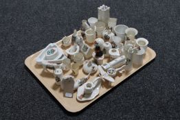 A tray of early twentieth century tourist china