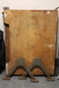 A mid twentieth century drawing board together with part drawing board
