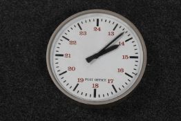 An electric post office clock