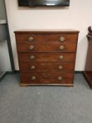 A George III mahogany secretaire chest,