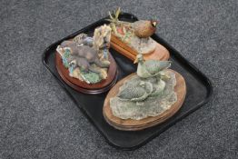 Three Border Fine Arts figures - geese,