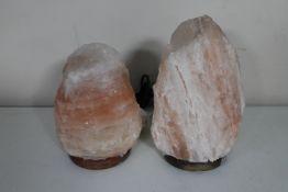 A pair of electric Rocksalt lamps
