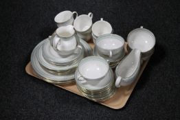 A tray of forty-seven pieces of Royal Doulton Berkshire tea and dinner china