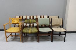 A beech framed armchair,