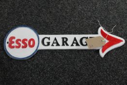 A cast iron Esso Garage plaque
