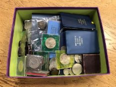 A large quantity of coins including a Georgian crown,