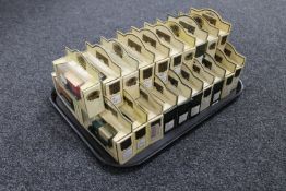 A tray containing thirty boxed Lledo die cast cars