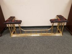 A good quality brass and Burgundy leather club fender,