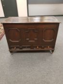 A George III oak mule chest,
