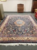 A Kachmar carpet, on blue ground,