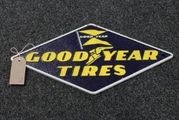 A cast iron Goodyear Tyres plaque