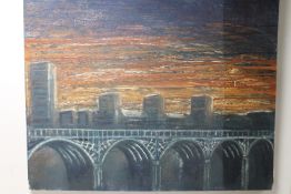 An unframed Donald James White oil on board,