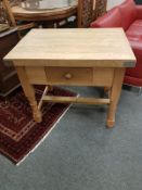 A reclaimed pine butcher's block,