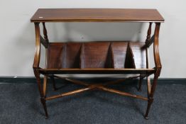 A reproduction mahogany book trough