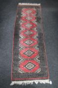 An Eastern rug on salmon ground