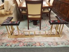 A good quality brass and Burgundy leather club fender,