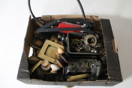 A box of antique and later door furniture : locks,