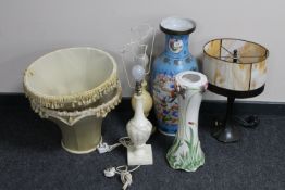 A Japanese style vase, jardinere stand,