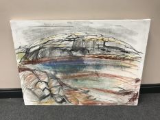 Donald James White : Abstract Skyline, pastel on canvas, 81 cm x 111 cm.