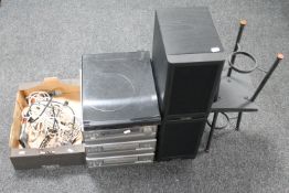 Three Denon hifi separates together with a Kenwood turntable, Mission speakers,